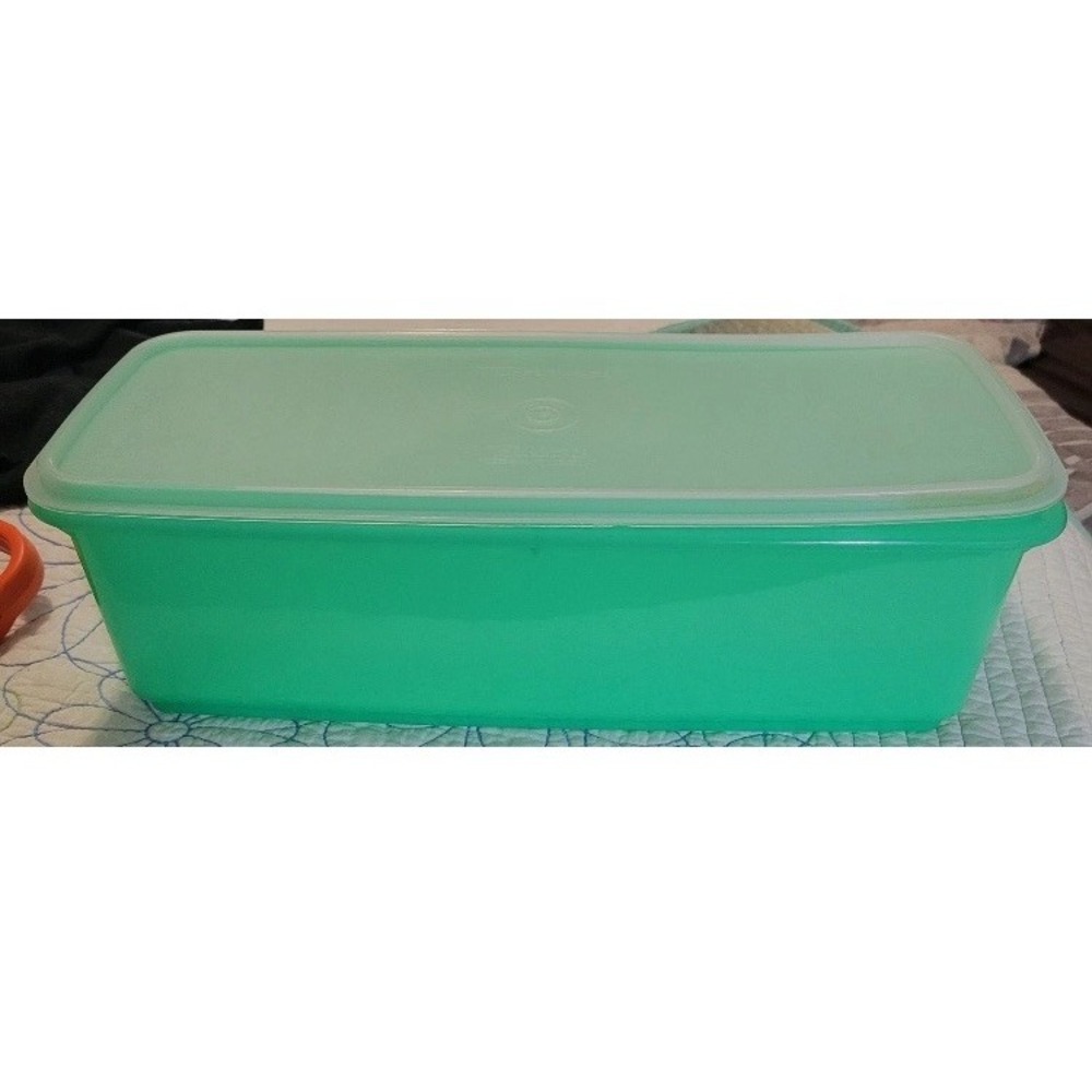 Tupperware Vintage Green Celery Keeper 782 Seal 784 Insert 783 14"x 5.5"×4.5"
